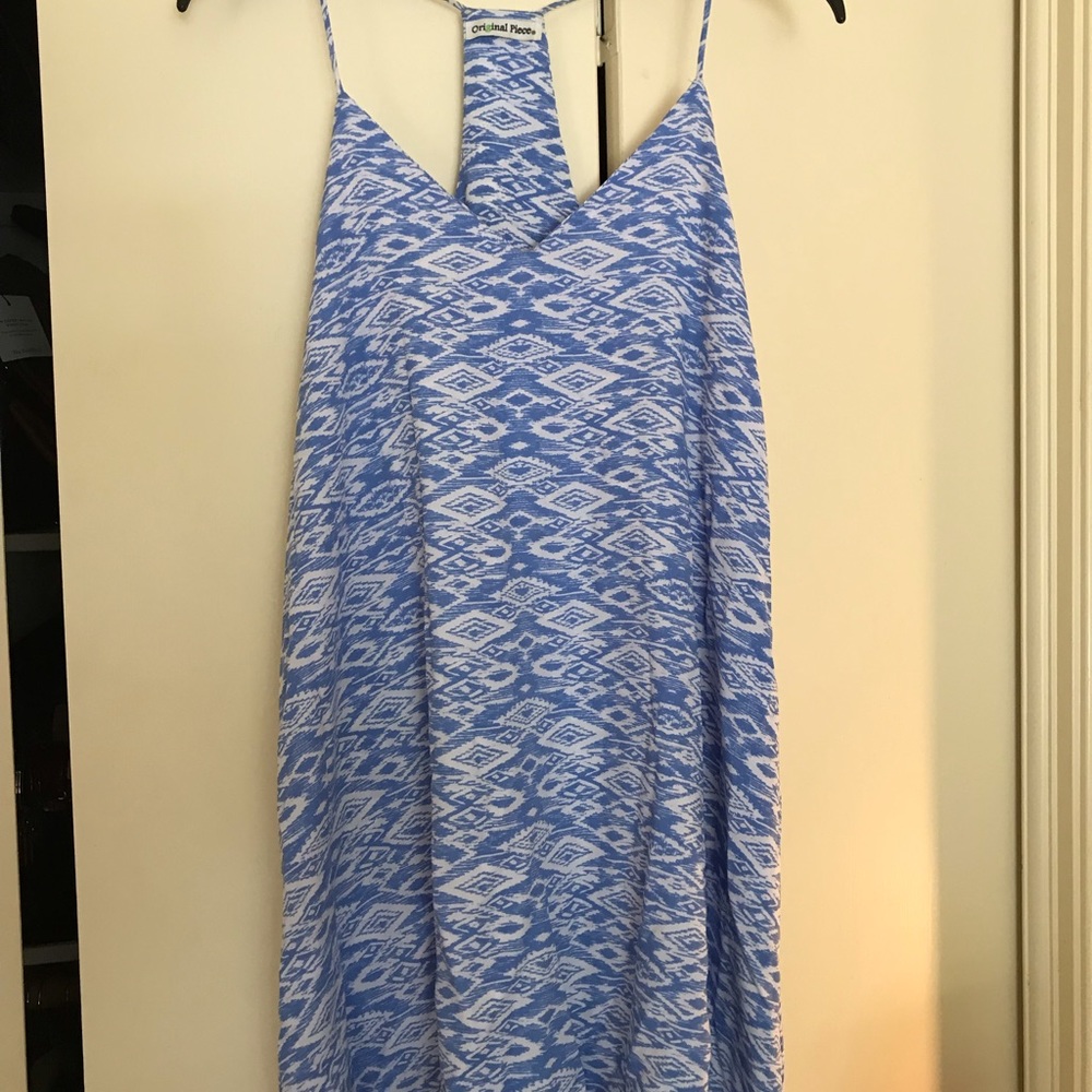 Blue spaghetti strap